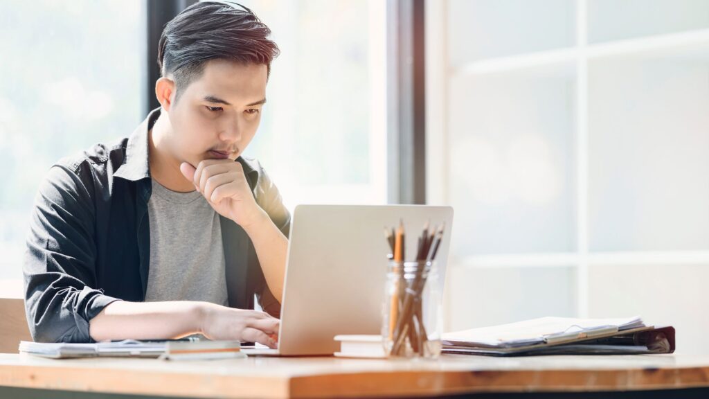 Man on his laptop